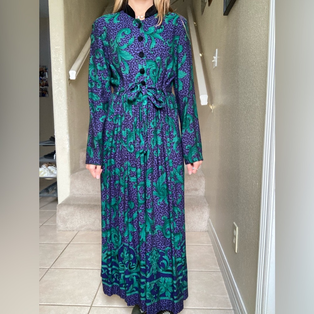 Vintage Jessica Howard Long Sleeve Maxi Dress Whimsigoth Moody Witchy Gothic